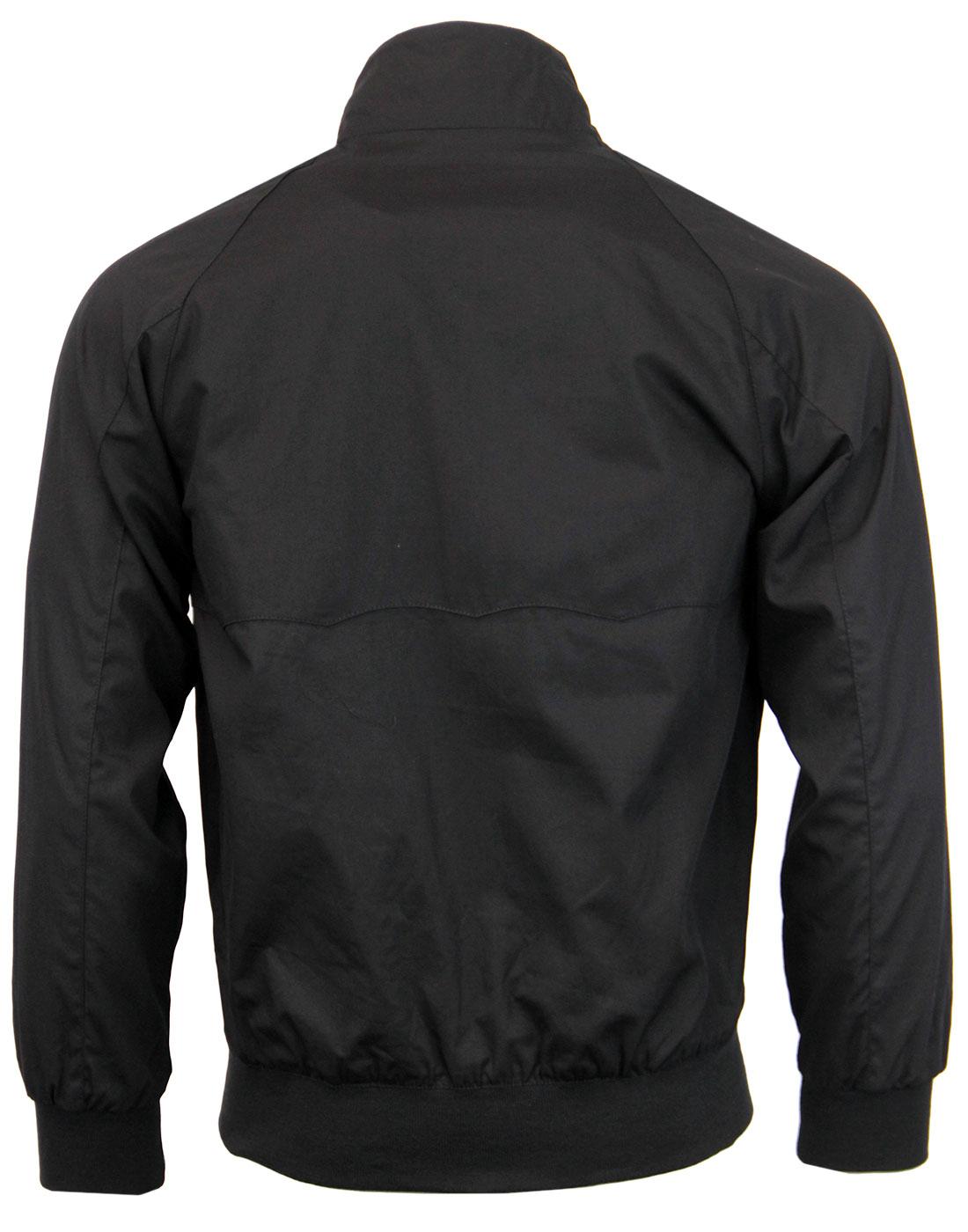 BRUTUS Mens Retro Mod Tartan Lined Harrington Jacket in Black