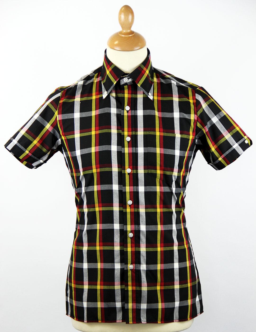 BRUTUS TRIMFIT Black/Yellow Mod Tartan Check Shirt