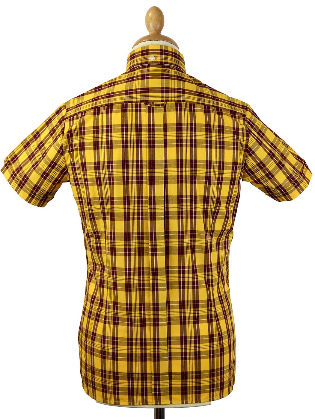 BRUTUS TRIMFIT Dr Martens Mens Retro Mod Tartan Shirt Yellow