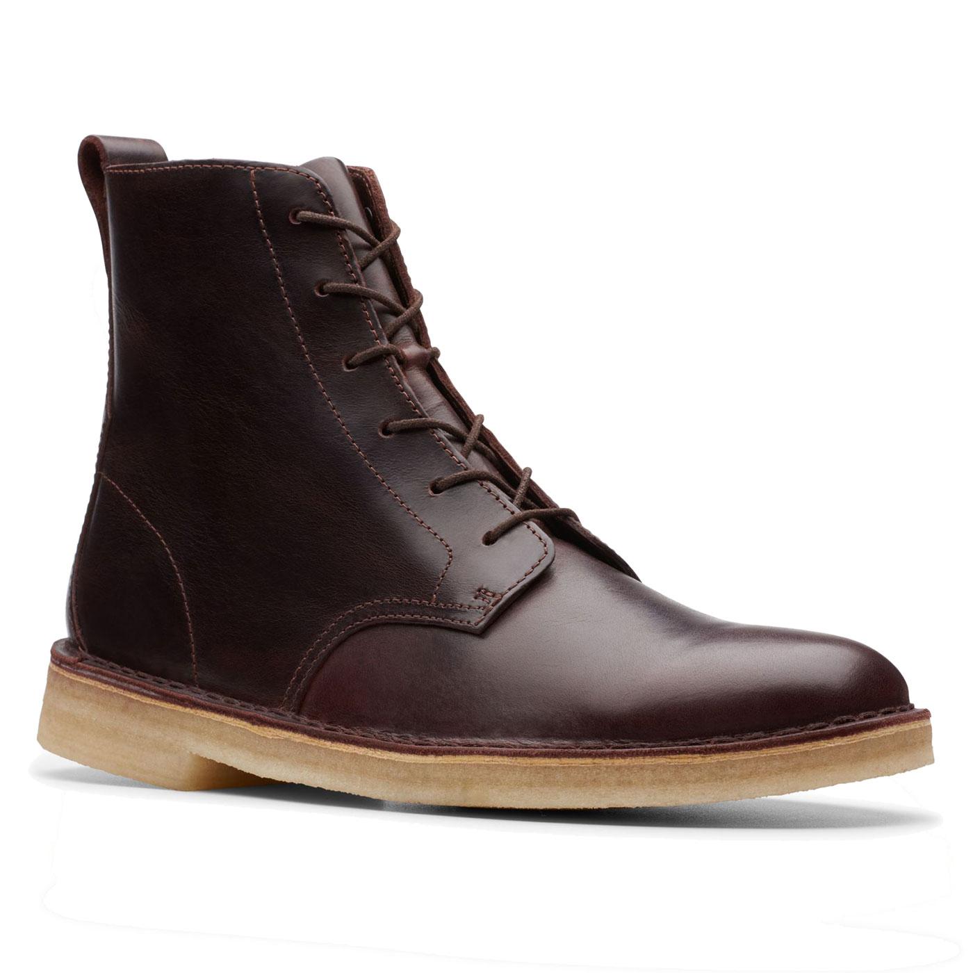 clarks chestnut leather boots