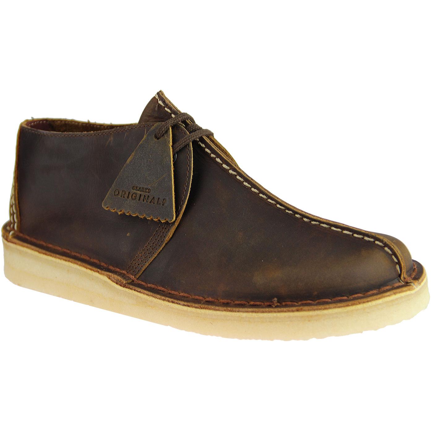 clarks mens leather trainers