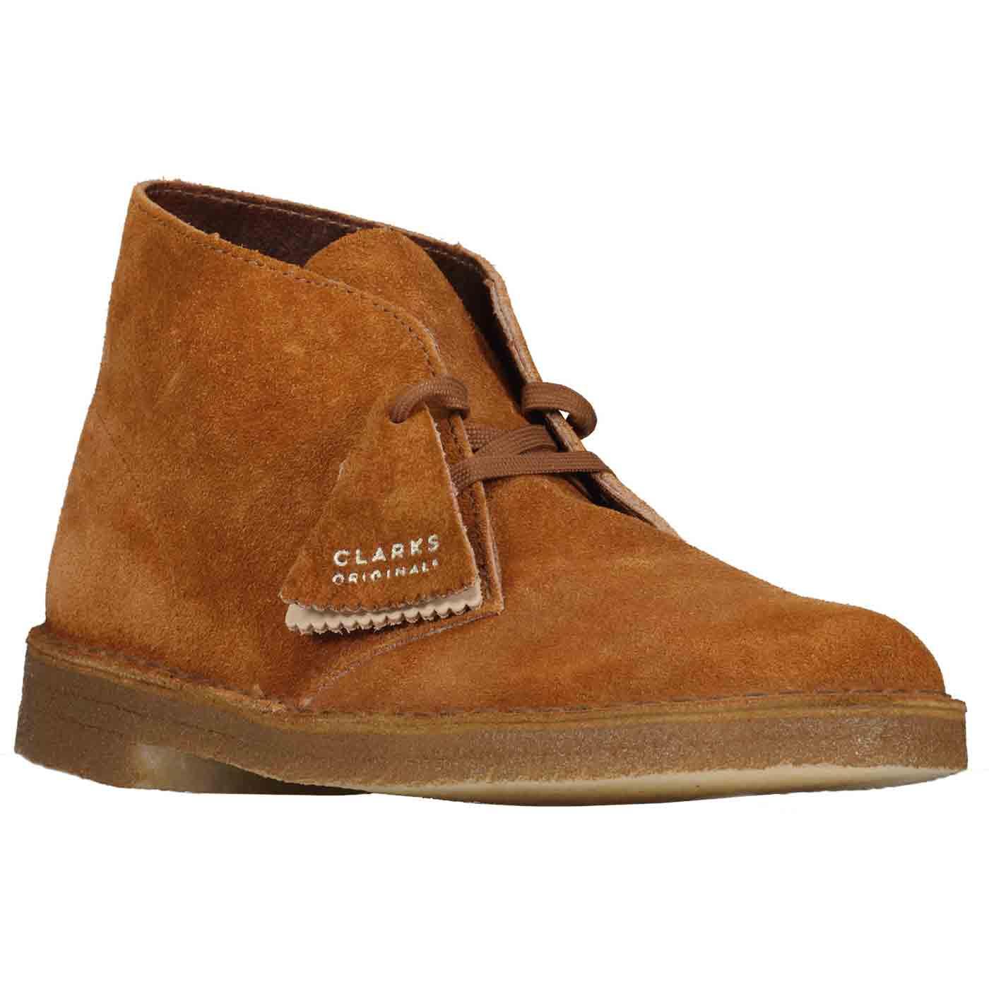 CLARKS ORIGINALS Mod Hairy Suede Desert Boots In Ginger