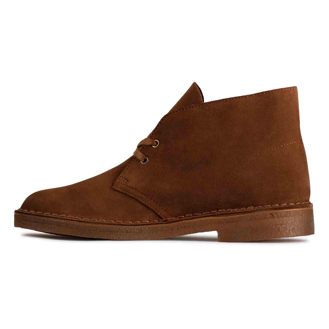 clarks desert boots cola suede