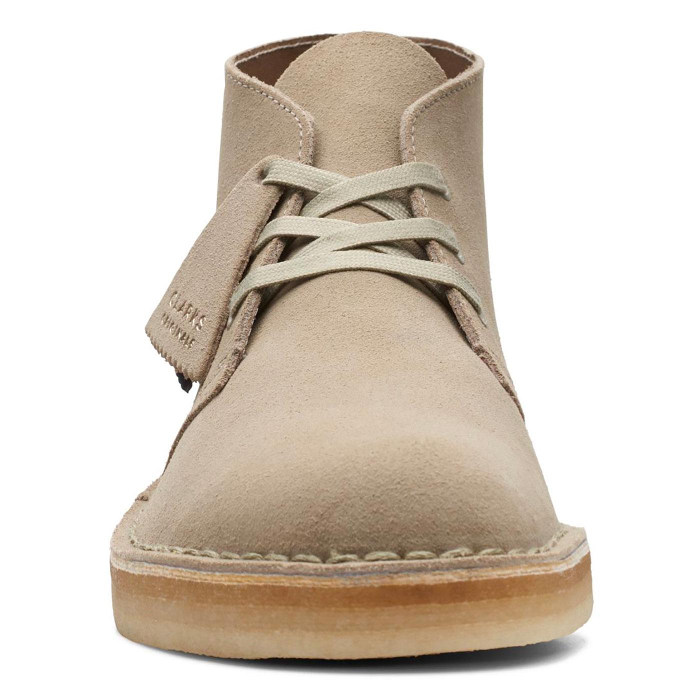 Desert Coal Clarks Originals Suede Desert Boots in Stone