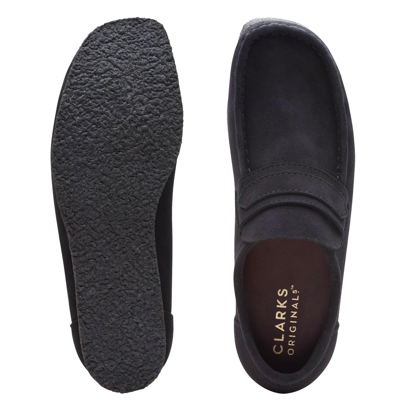 Clarks Originals Retro Wallabee Loafer in Black Suede