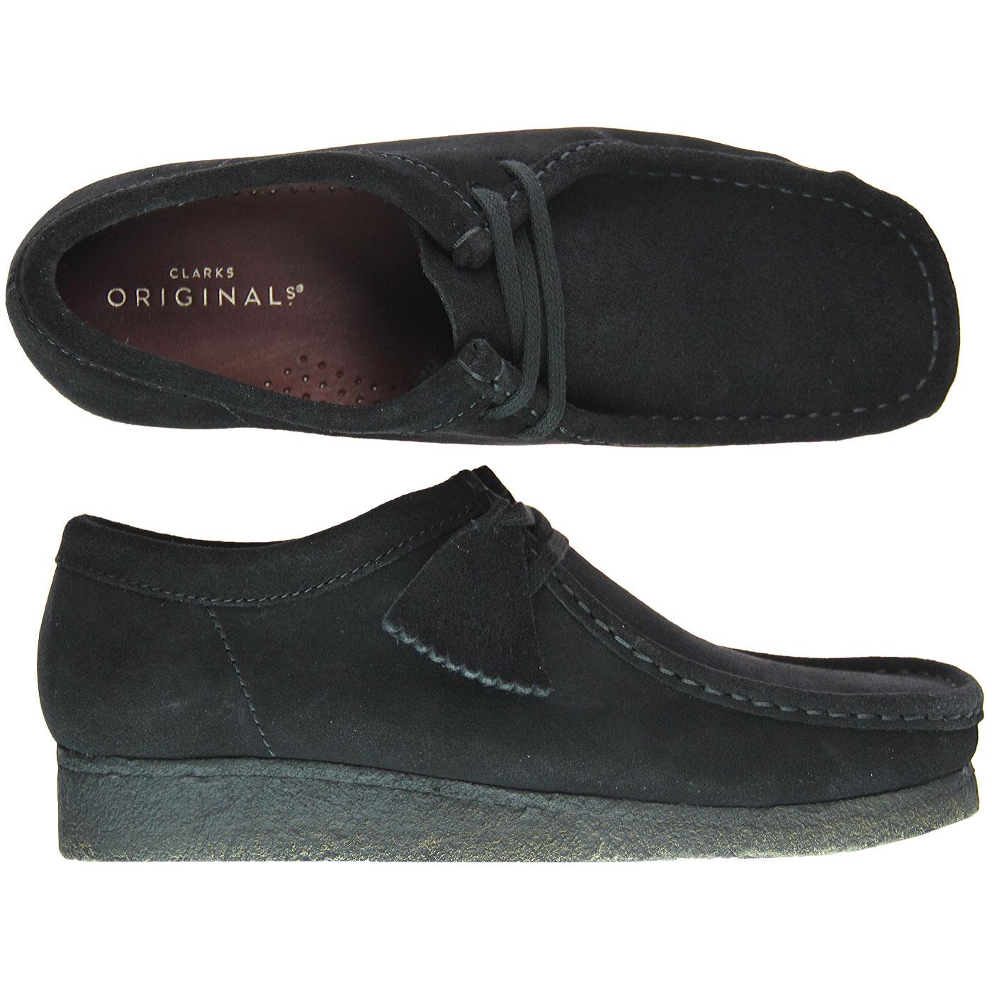 CLARKS ORIGINALS Wallabee Mod Moccasin Shoes in Black