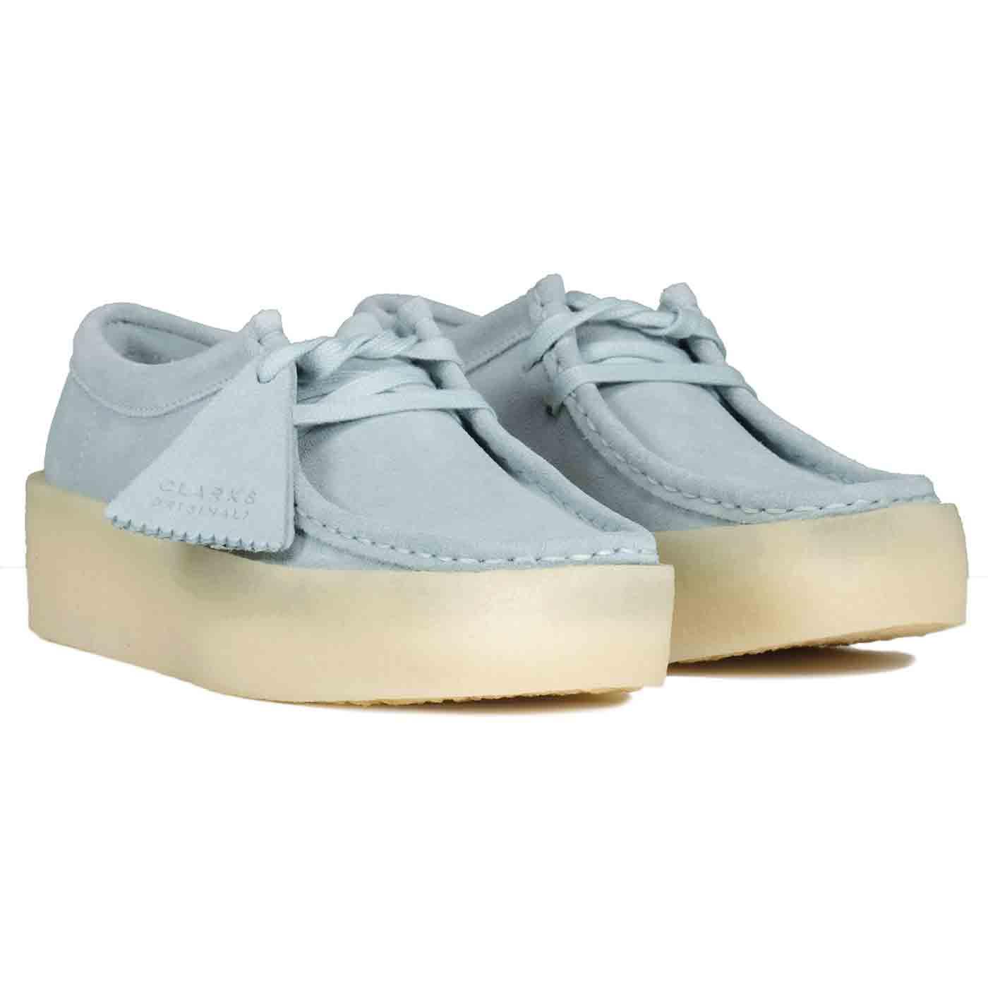 Clarks Wallabee Cup Womens Originals Icon Shoes Style # 26170042 Blue suede  - SHOE PLUS