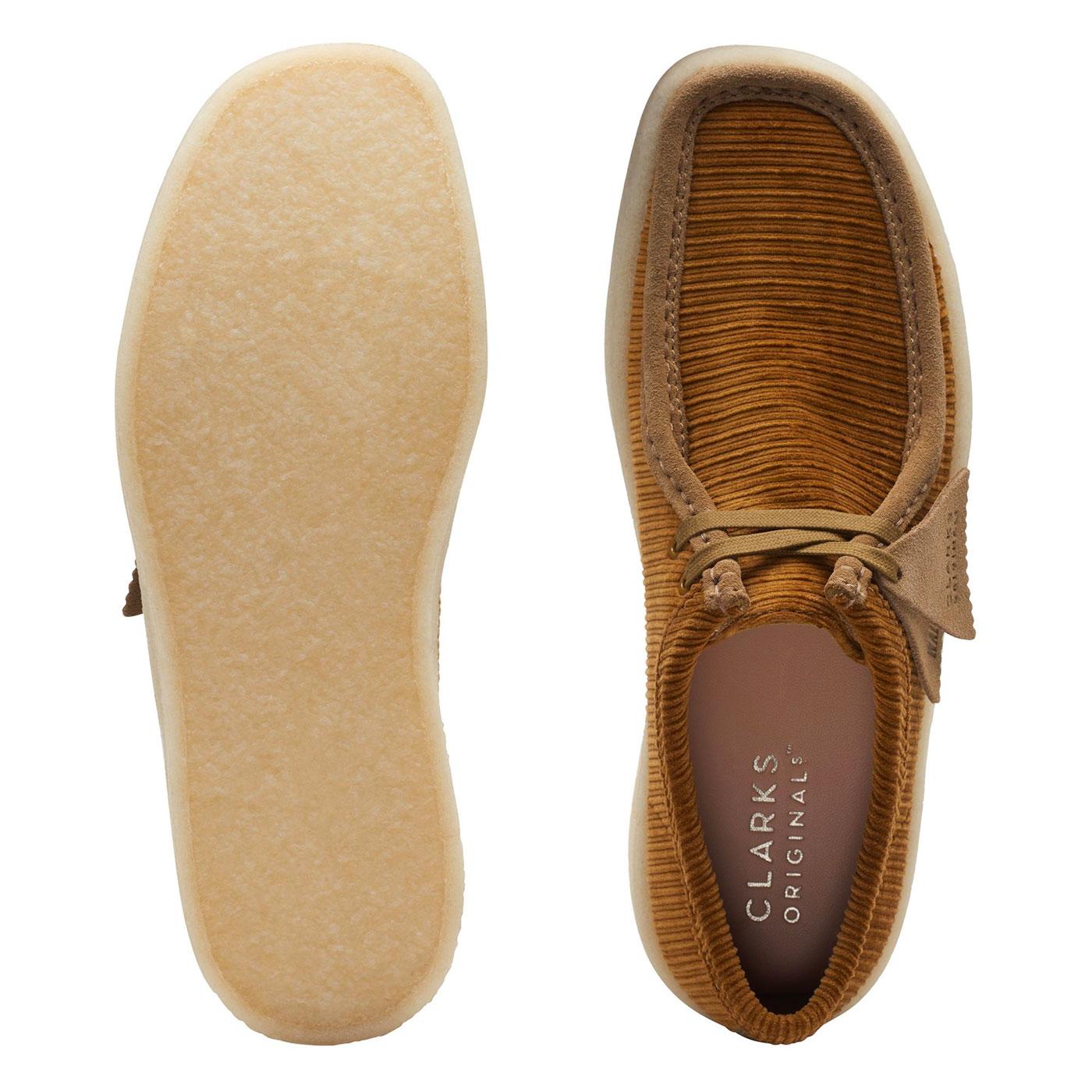 Clarks Originals Wallabee Cup Retro Mod Tan Corduroy Loafers