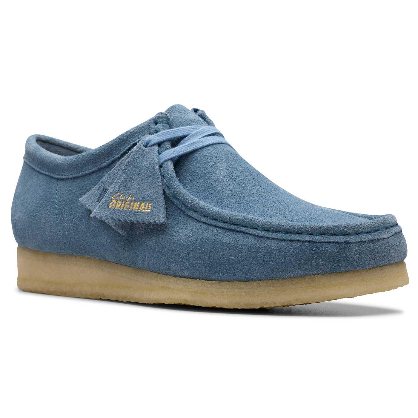 Wallabee Clarks Originals French Blue Suede Shoes