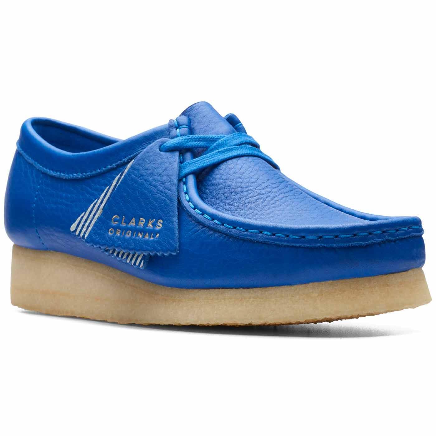 Clarks Originals Women s Wallabee Leather Shoes In Bright Blue Clarks Originals Women s Wallabee Leather Shoes In Bright Blue