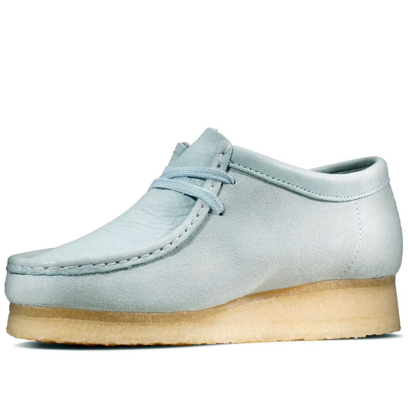 CLARKS Wallabee Women's Light Blue Combi Suede Shoes