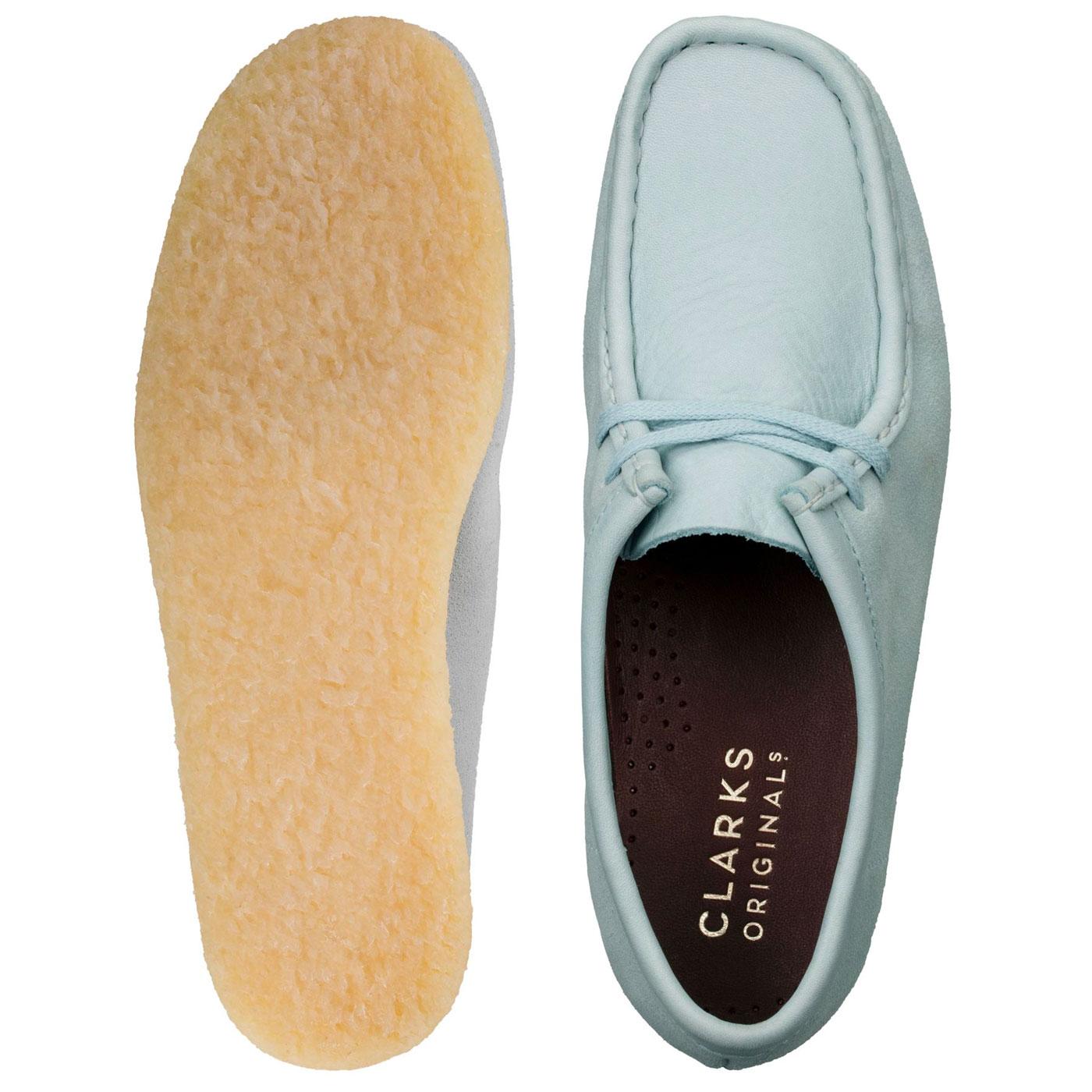 CLARKS Women's Light Blue Combi Suede Shoes