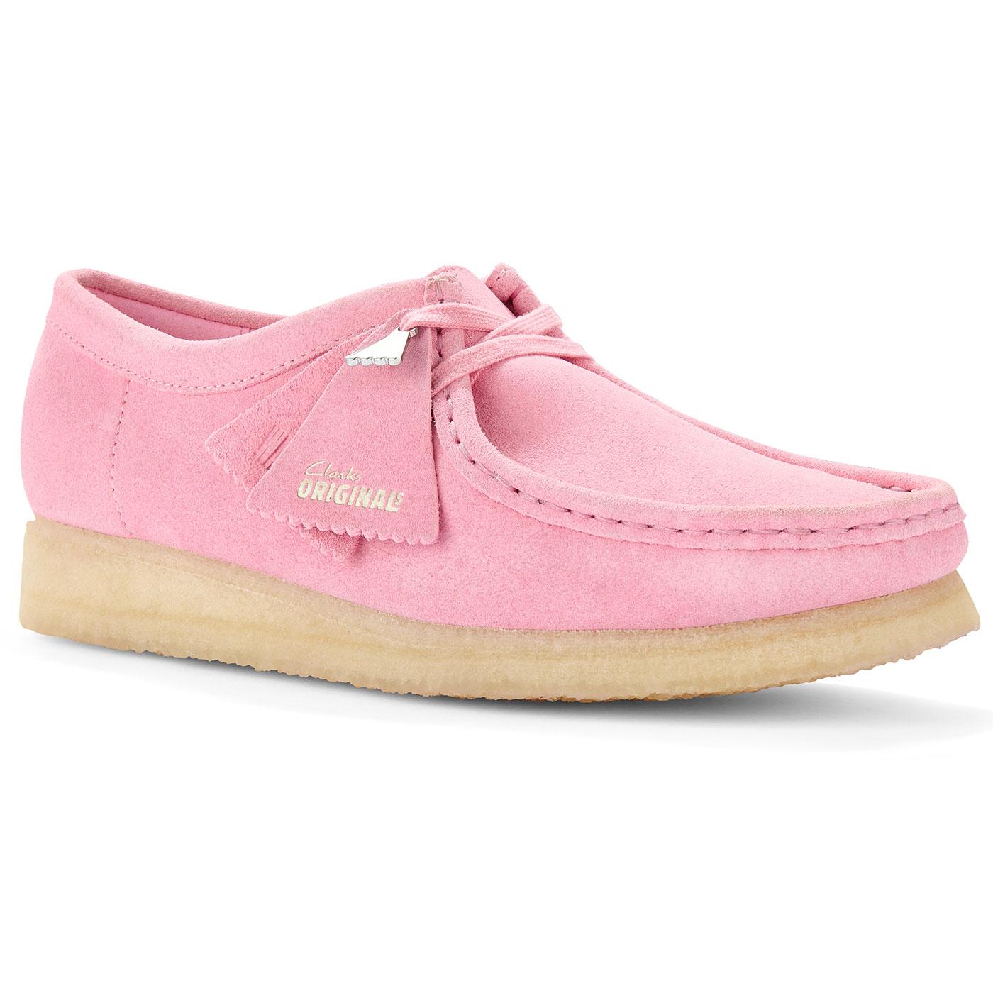 Wallabee Clarks Originals Candy Pink Suede Shoes