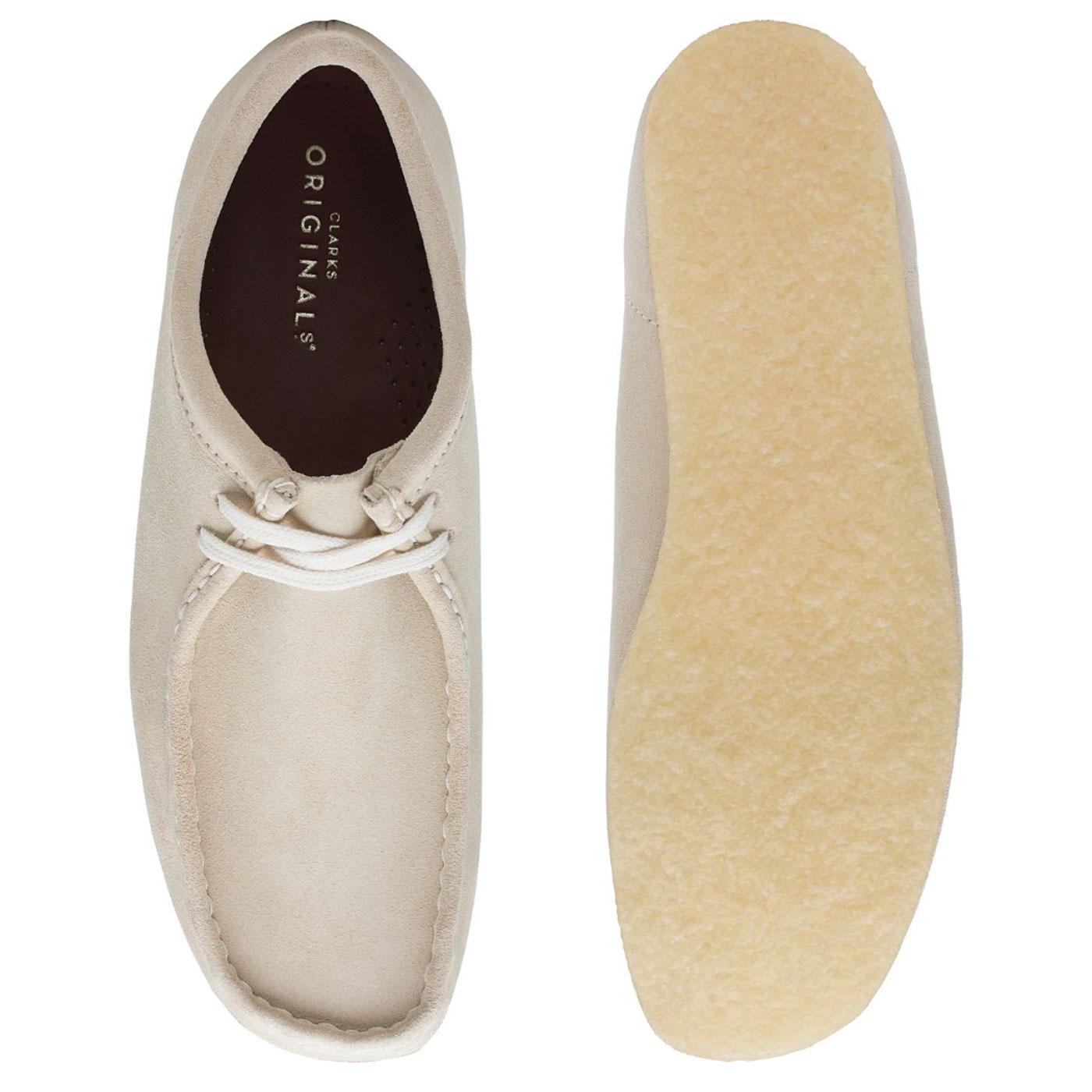 CLARKS ORIGINALS Wallabee Mod Moccasin Shoes Off White