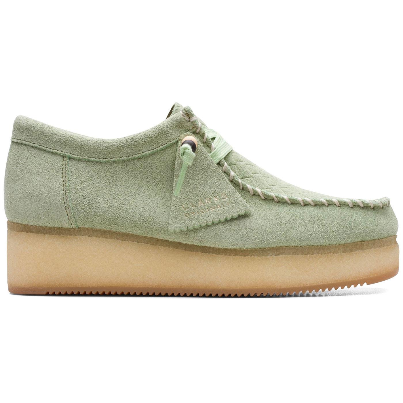 CLARKS ORIGINALS Wallacraft Lo Womens Wedge Shoes in Pale Green