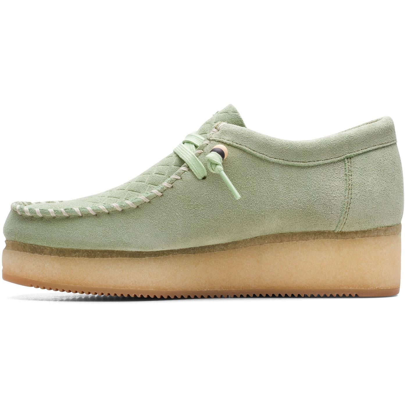 CLARKS ORIGINALS Wallacraft Lo Womens Wedge Shoes in Pale Green