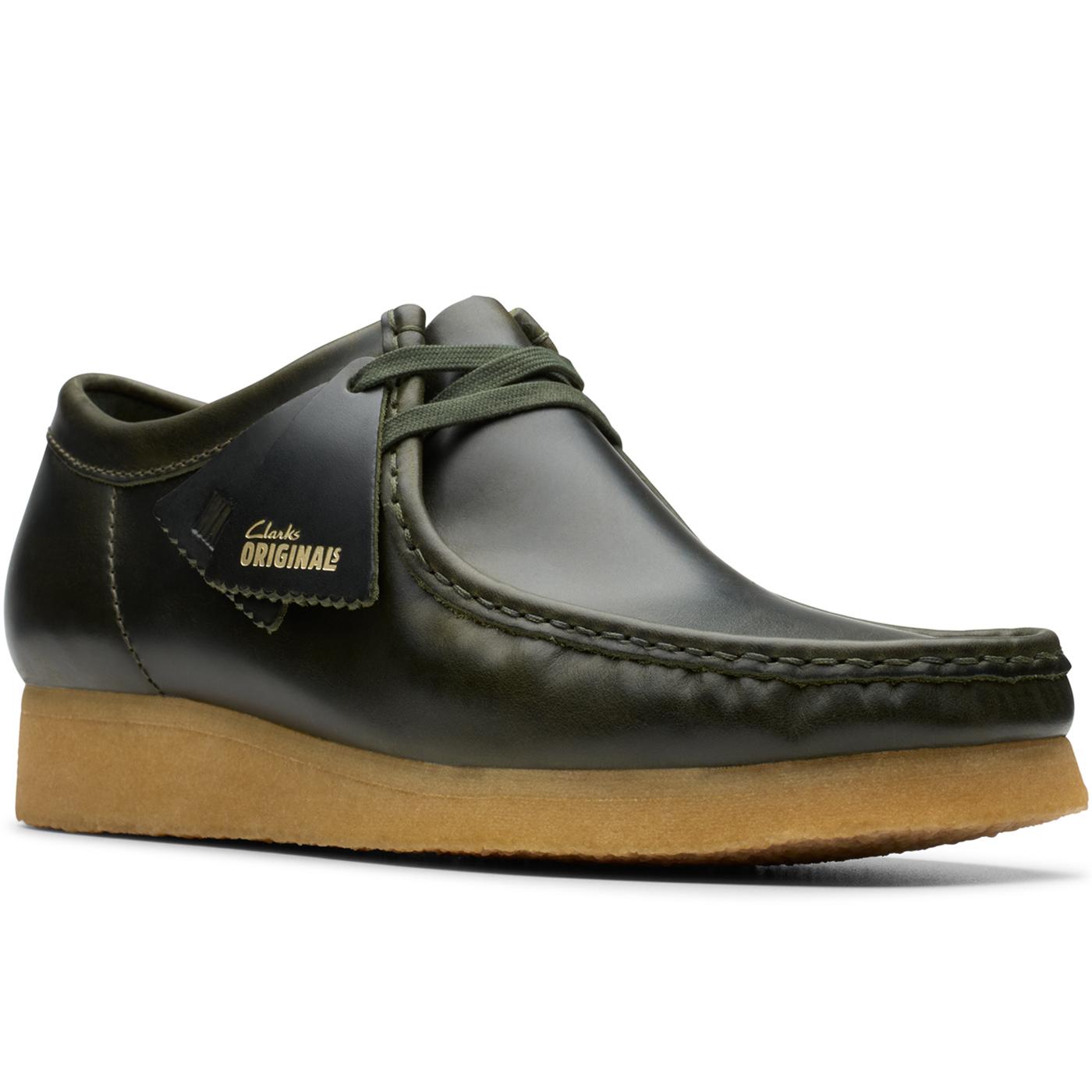 Brown leather wallabee clarks online