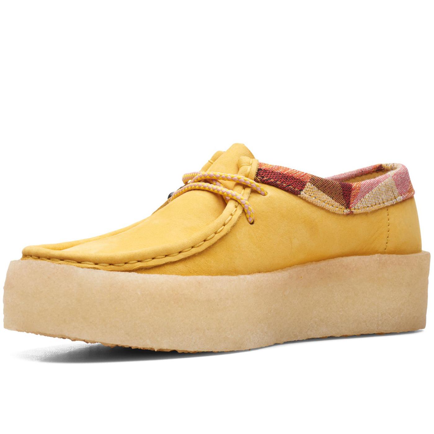 CLARKS ORIGINALS Wallabee Cup Retro Jacquard Moccasins in Yellow