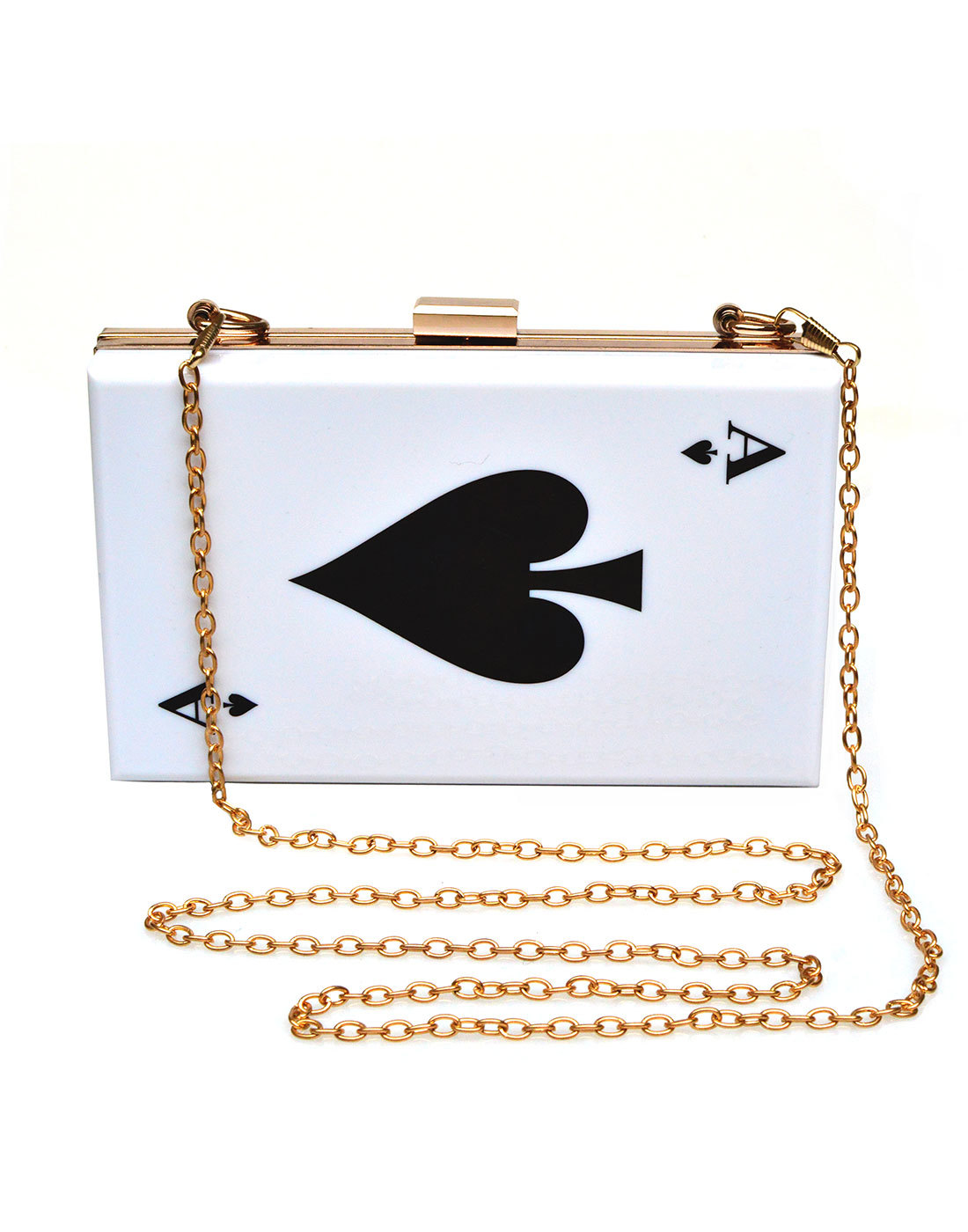COLLECTIF Ace of Spades 70s Rock N Roll Clutch Bag