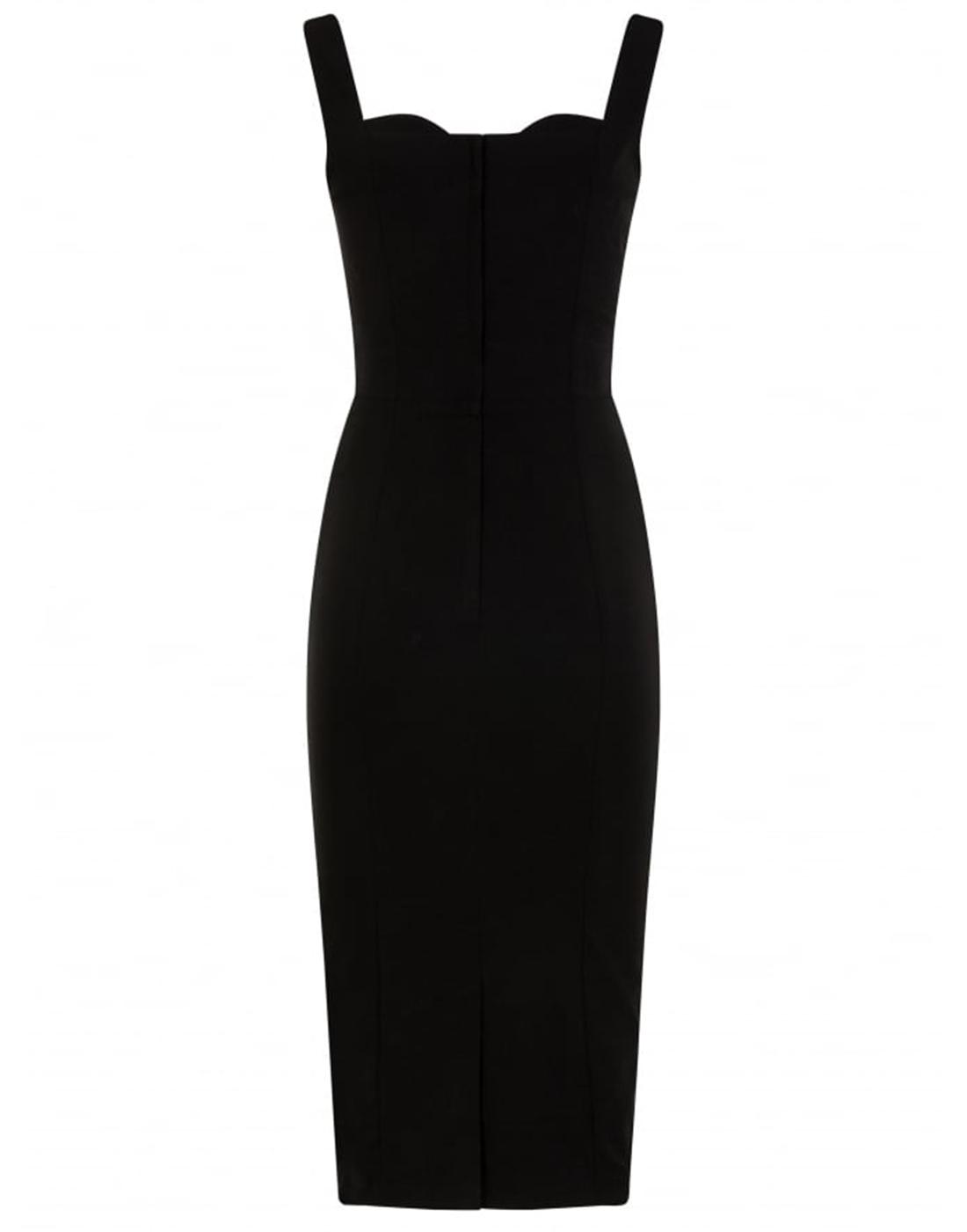 COLLECTIF Anita Retro 50s Summer Pencil Dress in Black