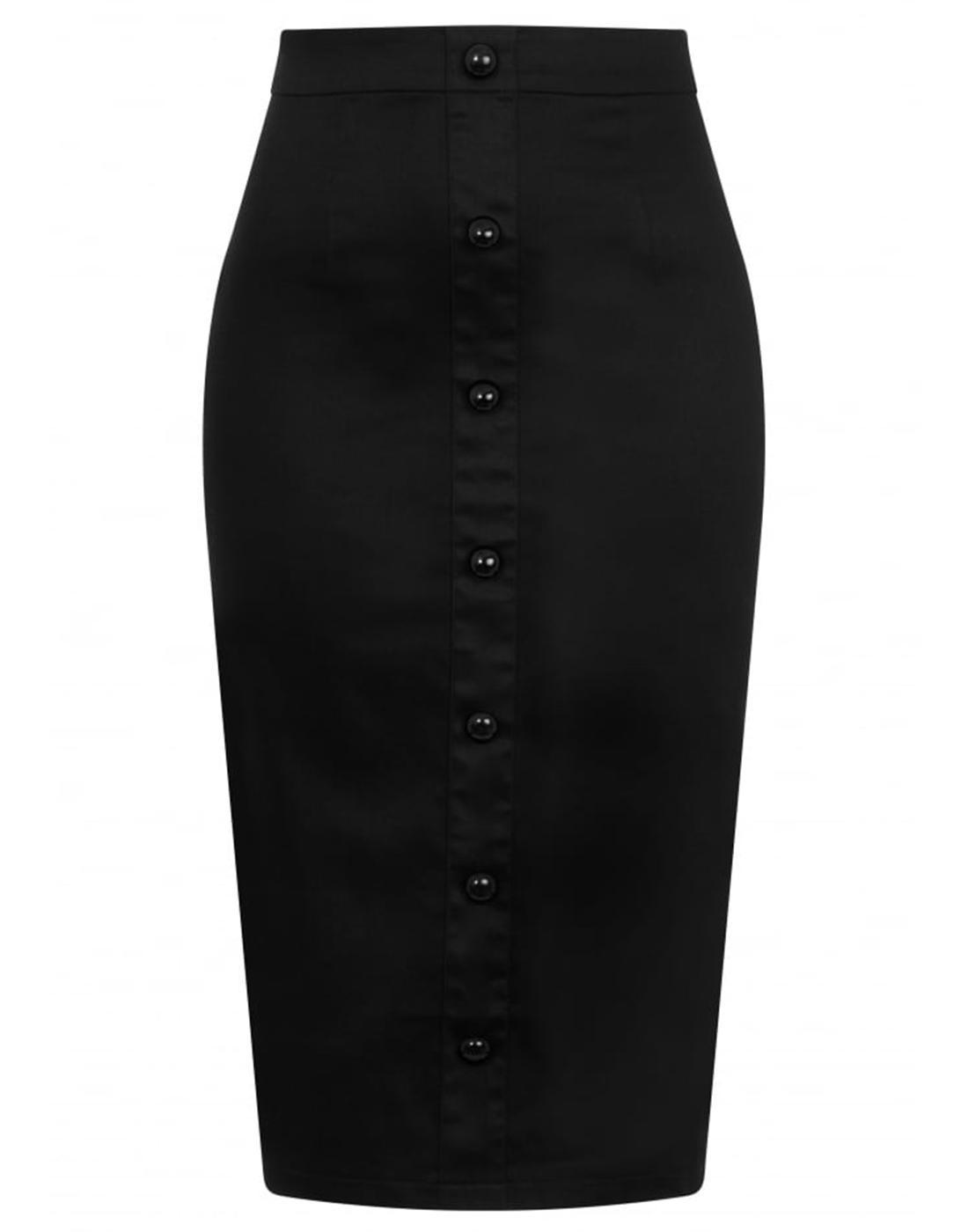 Bettina COLLECTIF Retro Vintage Black Pencil Skirt