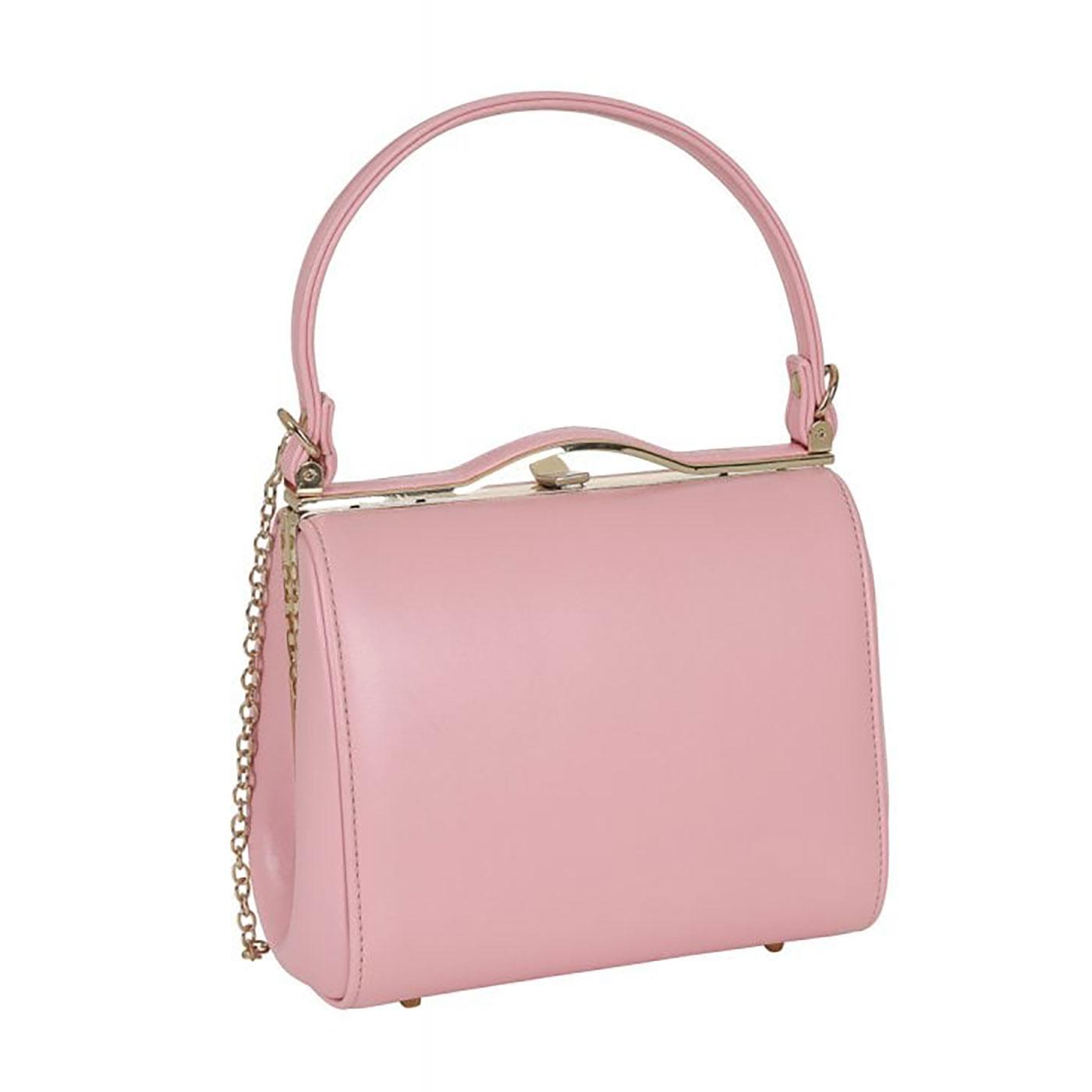 Collectif Carrie Vintage Small Classic Handbag in Pink