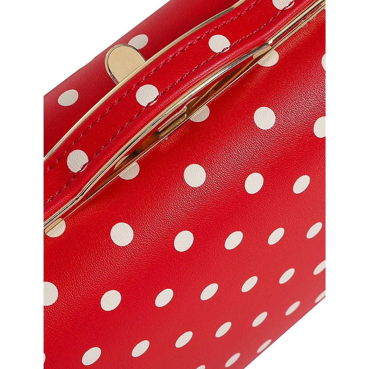 COLLECTIF Carrie Vintage Retro Polka Dot Handbag