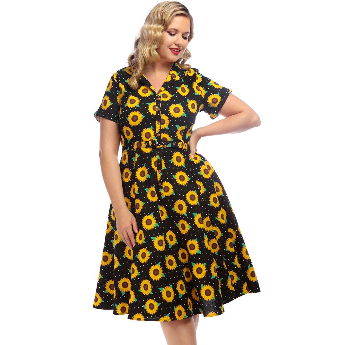 Caterina COLLECTIF Sunflower 40s Swing Dress