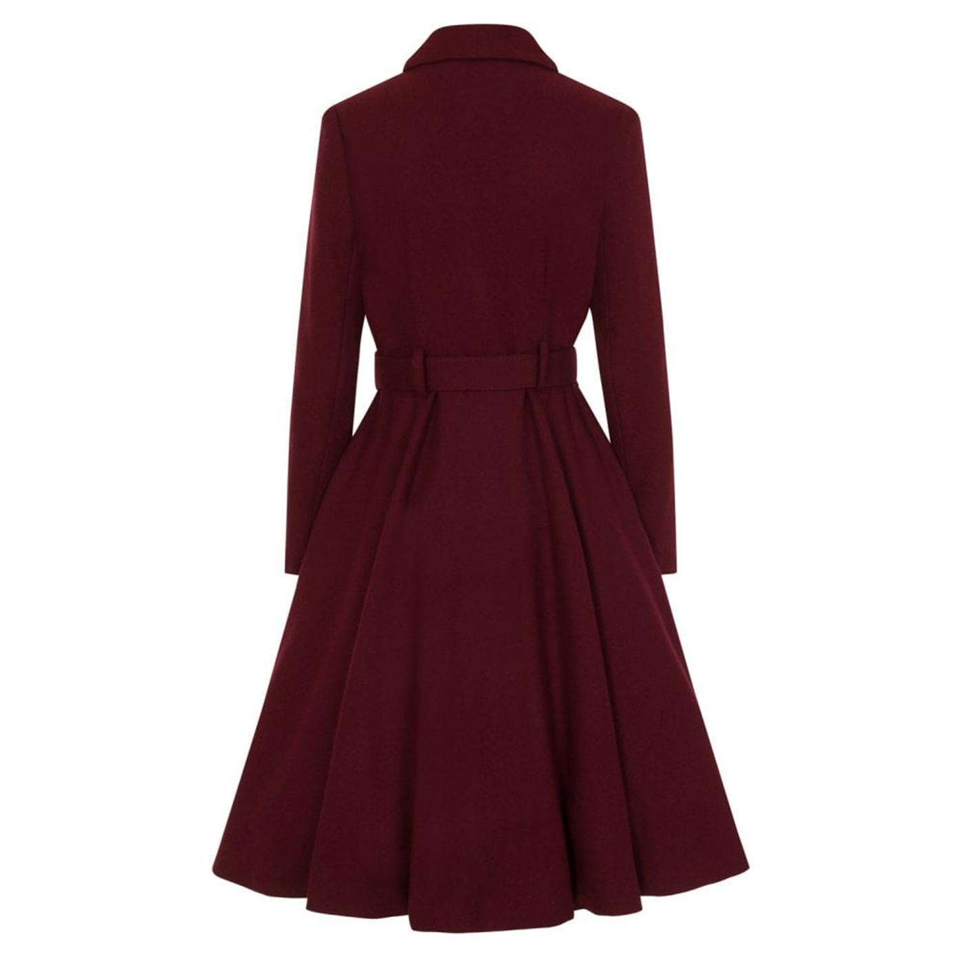 COLLECTIF Dawn Vintage 1950s Swing Coat In Wine