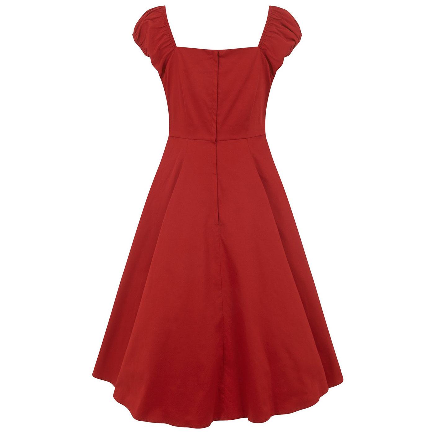 COLLECTIF Dolores Retro 1950s Vintage Doll Dress in Red