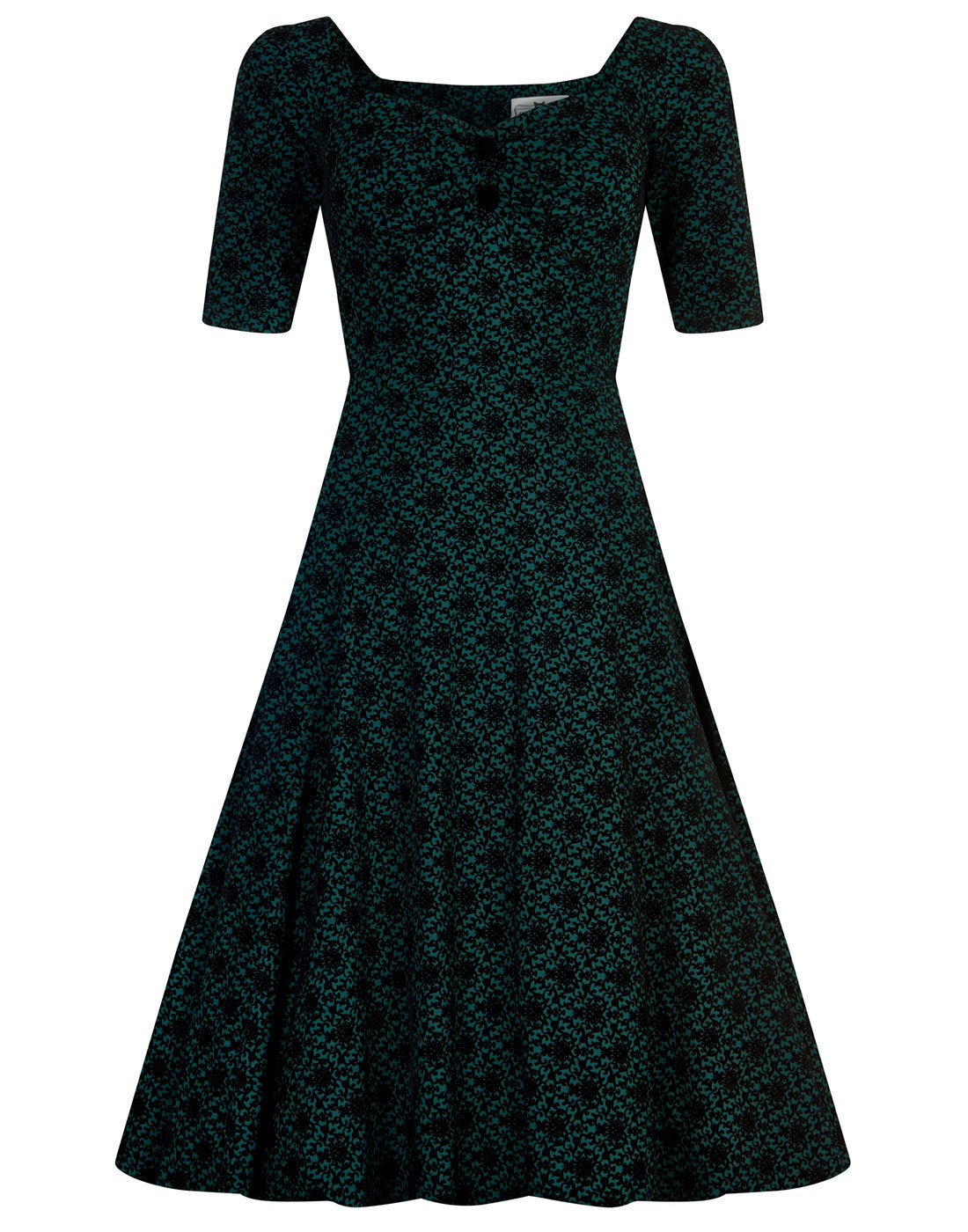 Dolores COLLECTIF Half Sleeve Brocade Doll Dress