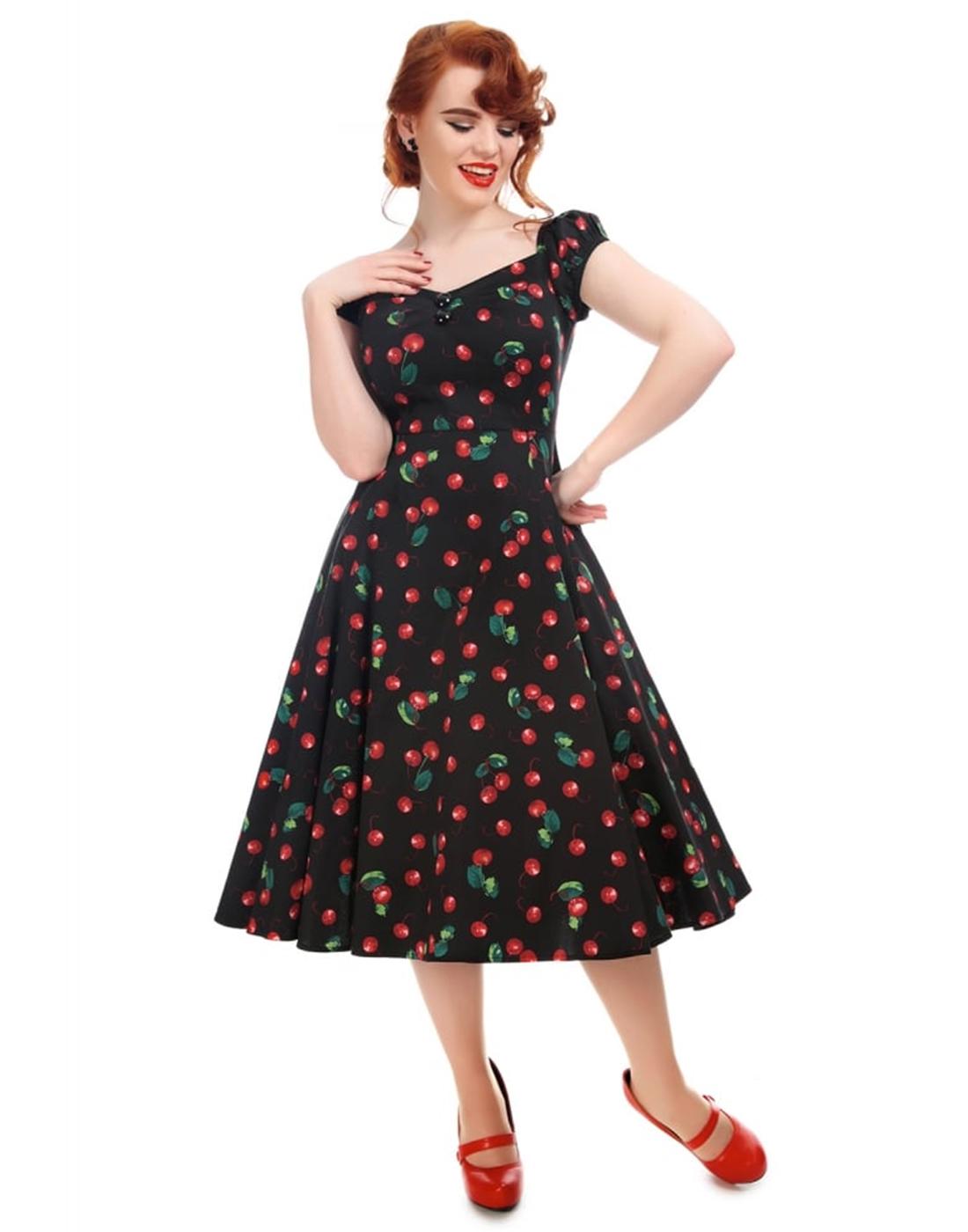 Dolores COLLECTIF Retro Black Cherries Doll Dress