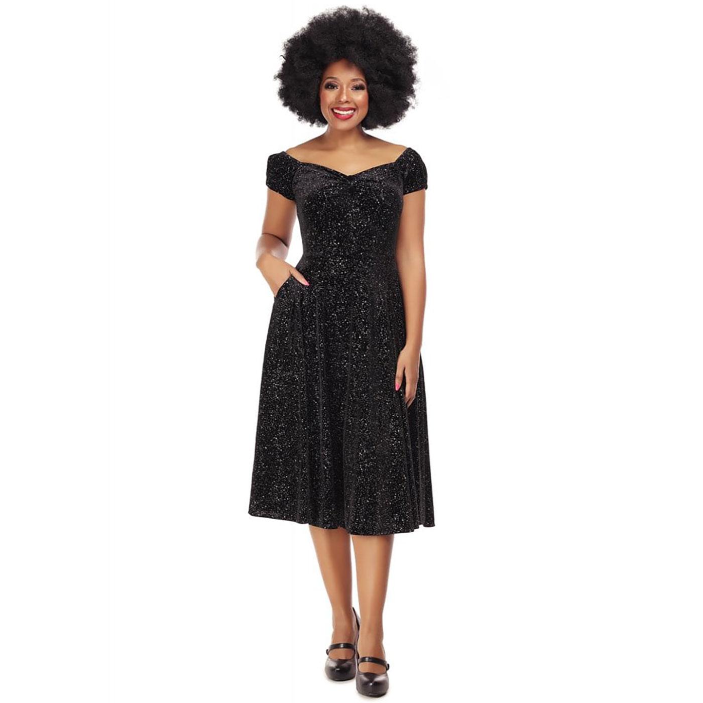 COLLECTIF Dolores Glitter Drops 1950s Doll Party Dress