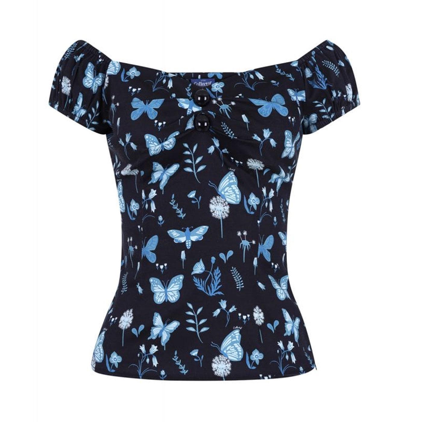 Dolores COLLECTIF Vintage Midnight Butterfly Top