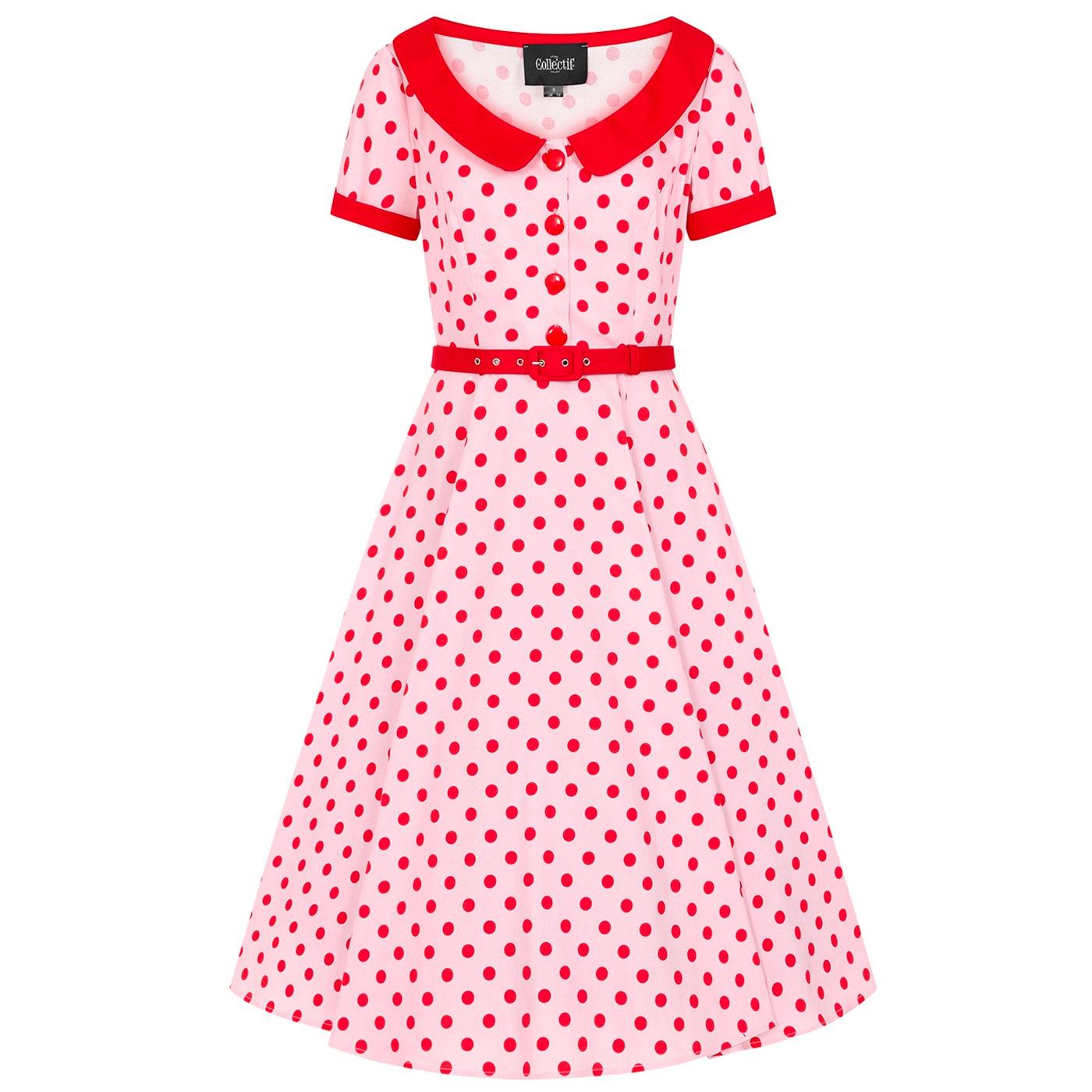 Dora COLLECTIF Retro 50s Polka Dot Swing Dress 