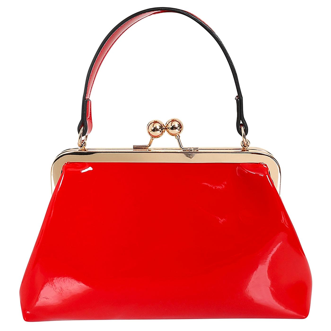 Doris COLLECTIF Retro 1960s Patent Handbag in Red