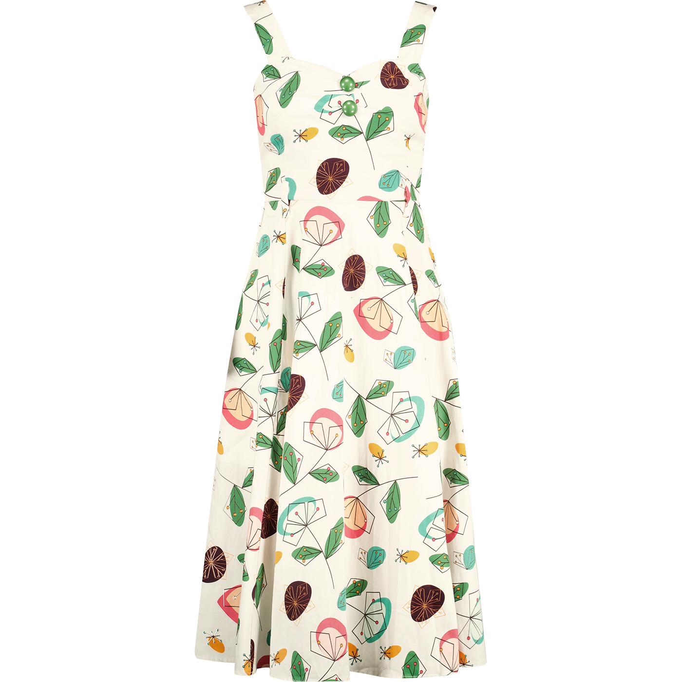 Emmie COLLECTIF Mid Century Floral Flared Dress