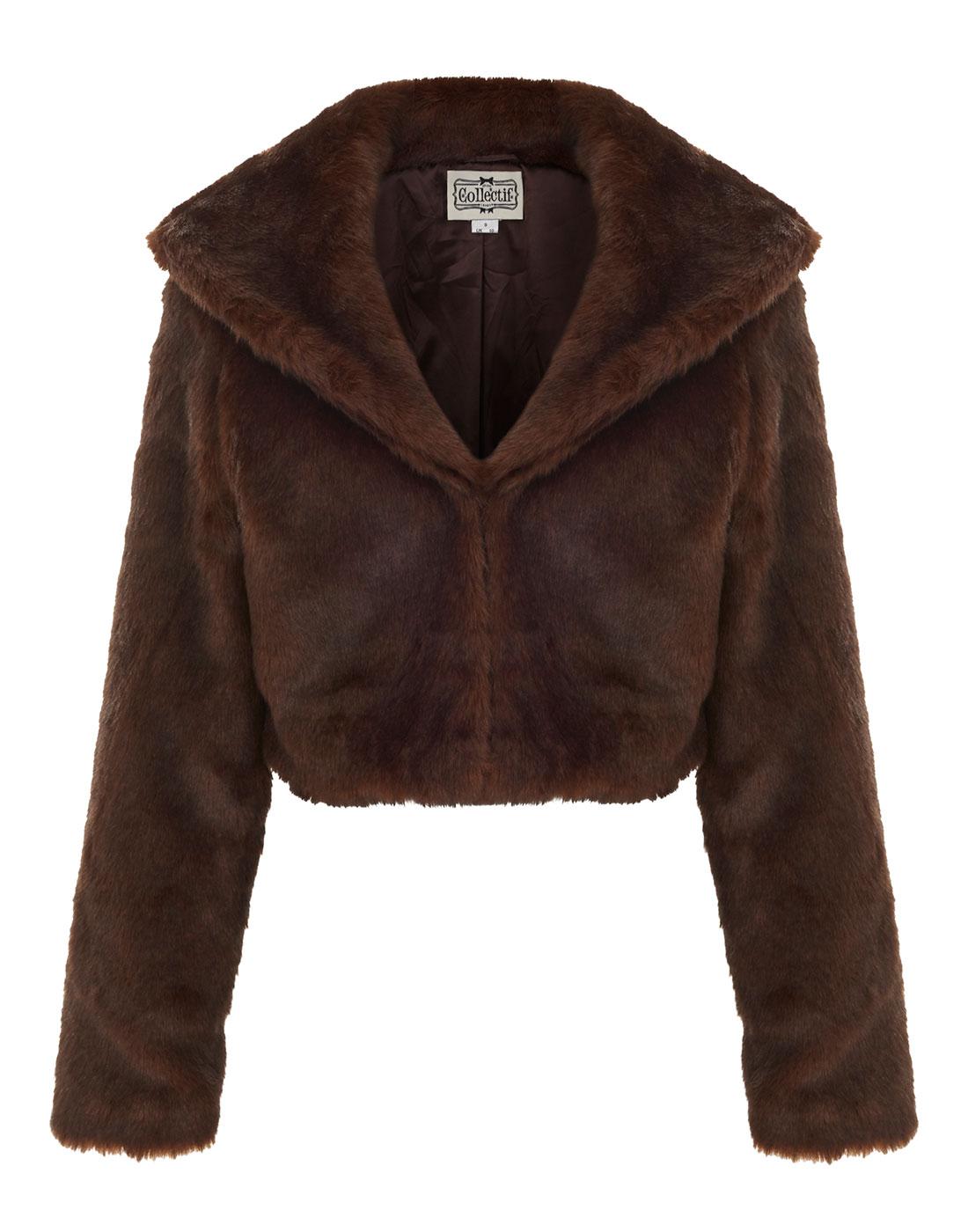 Clara COLLECTIF Retro Vintage Faux Fur Jacket