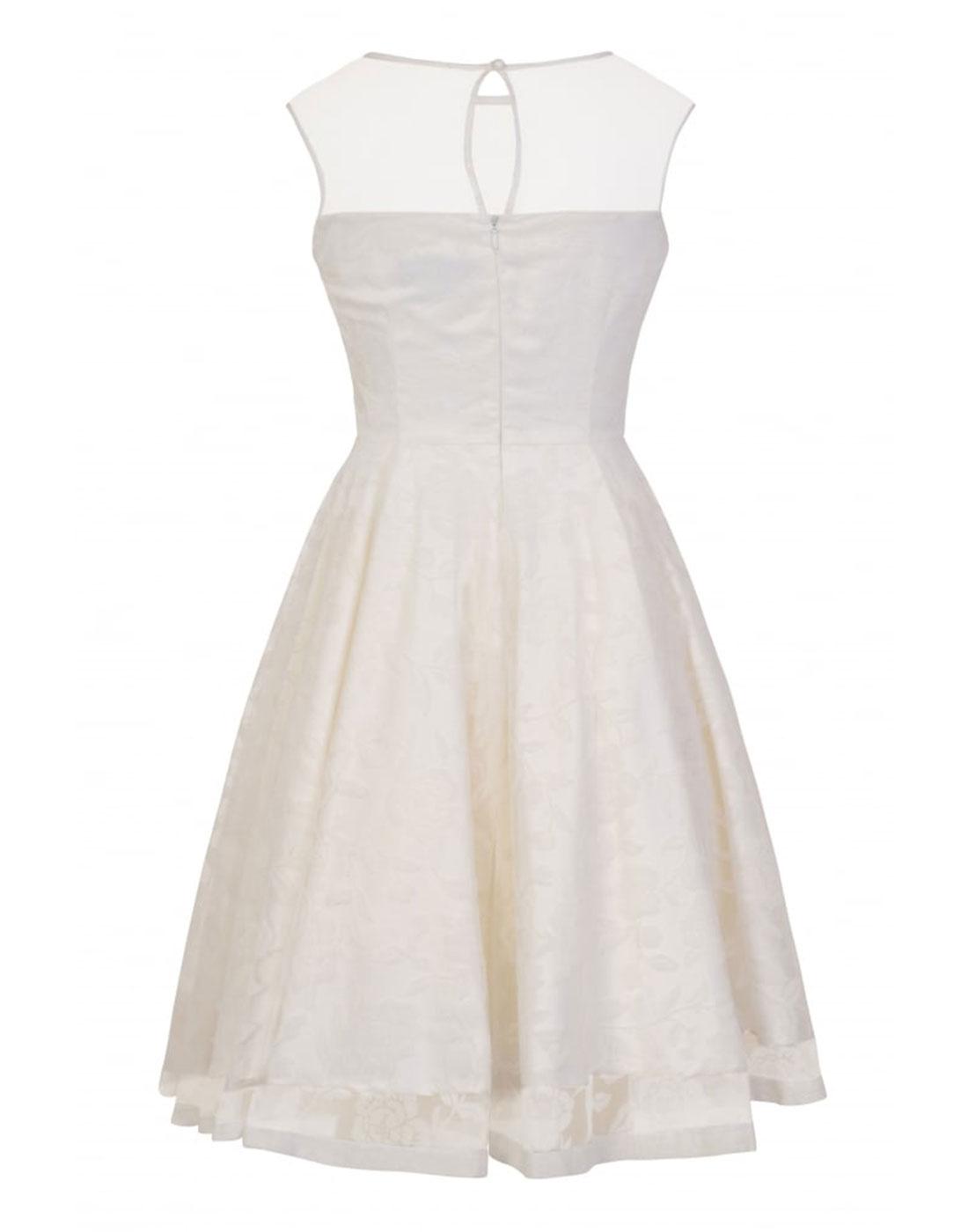 COLLECTIF Faye Vintage 50s Wedding or Prom Dress Cream