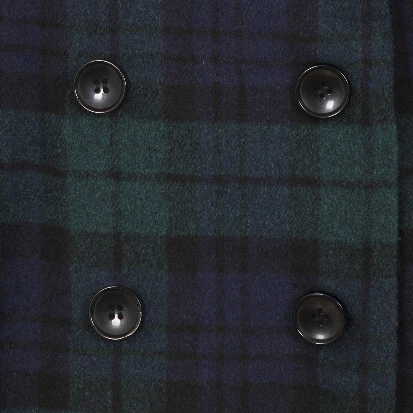 COLLECTIF Heather Hooded Blackwatch Tartan Swing Coat