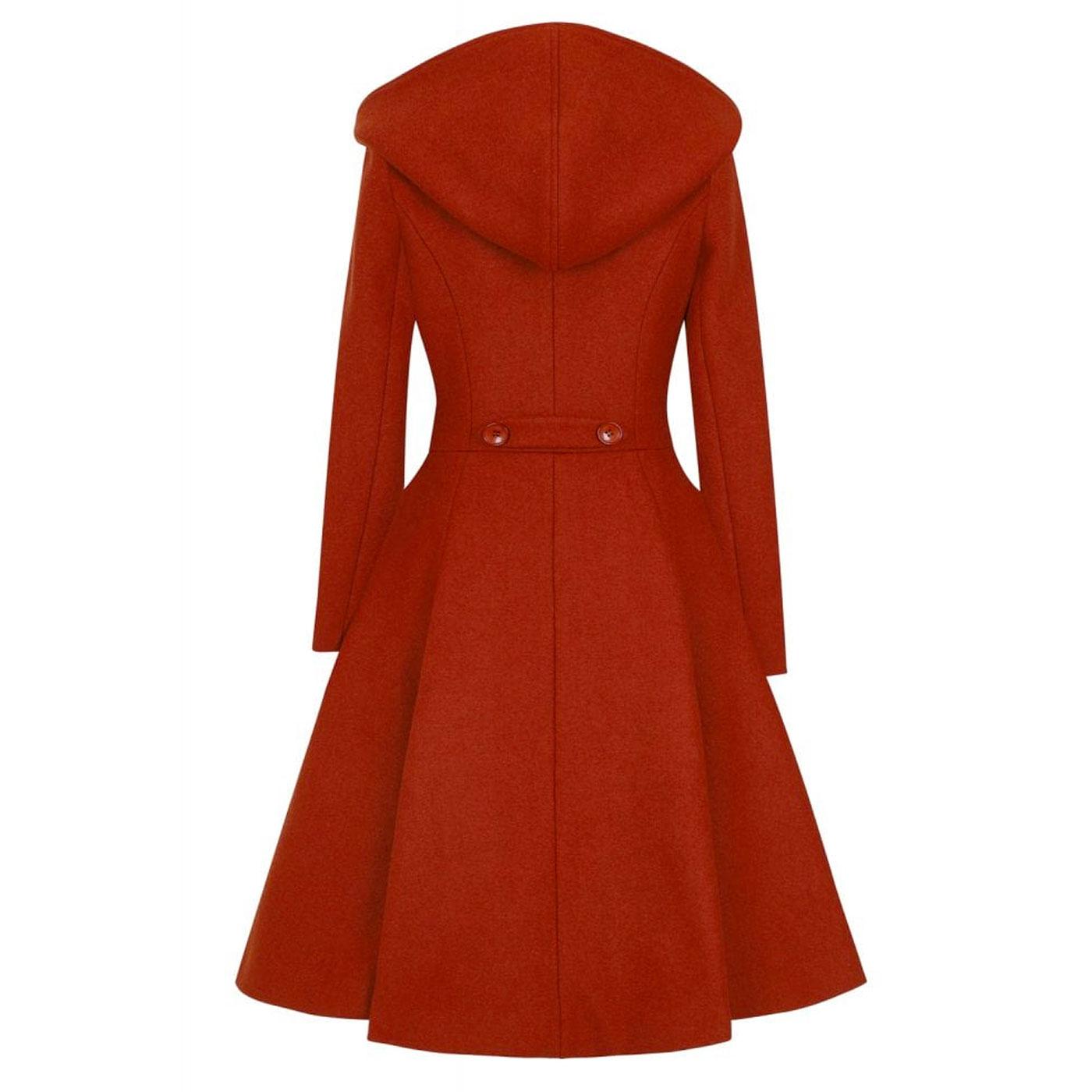 COLLECTIF Heather 1950s Hooded Autumnal Swing Coat