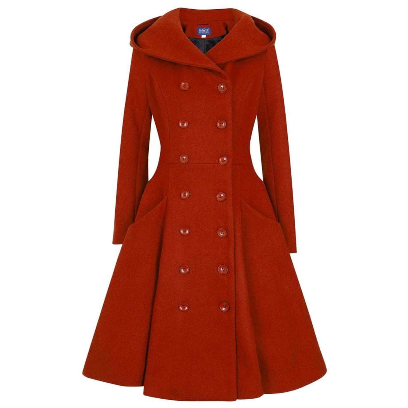 COLLECTIF Heather 1950s Hooded Autumnal Swing Coat