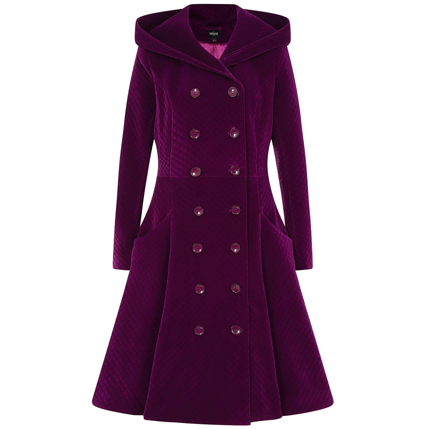 Heather COLLECTIF Hooded Quilted Velvet Coat P
