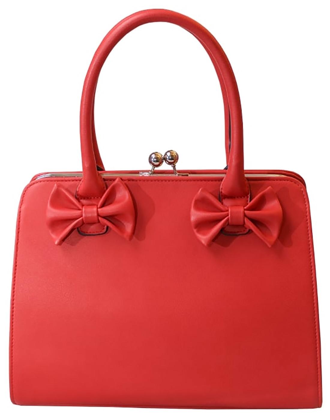 COLLECTIF Jessica Retro Vintage 50s Bow Handbag in Red