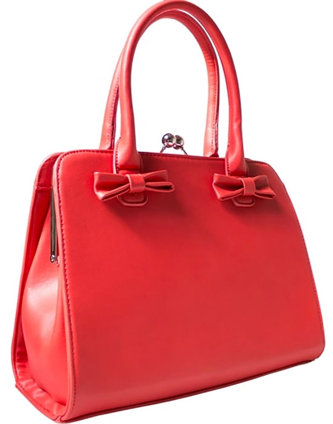COLLECTIF Jessica Retro Vintage 50s Bow Handbag in Red