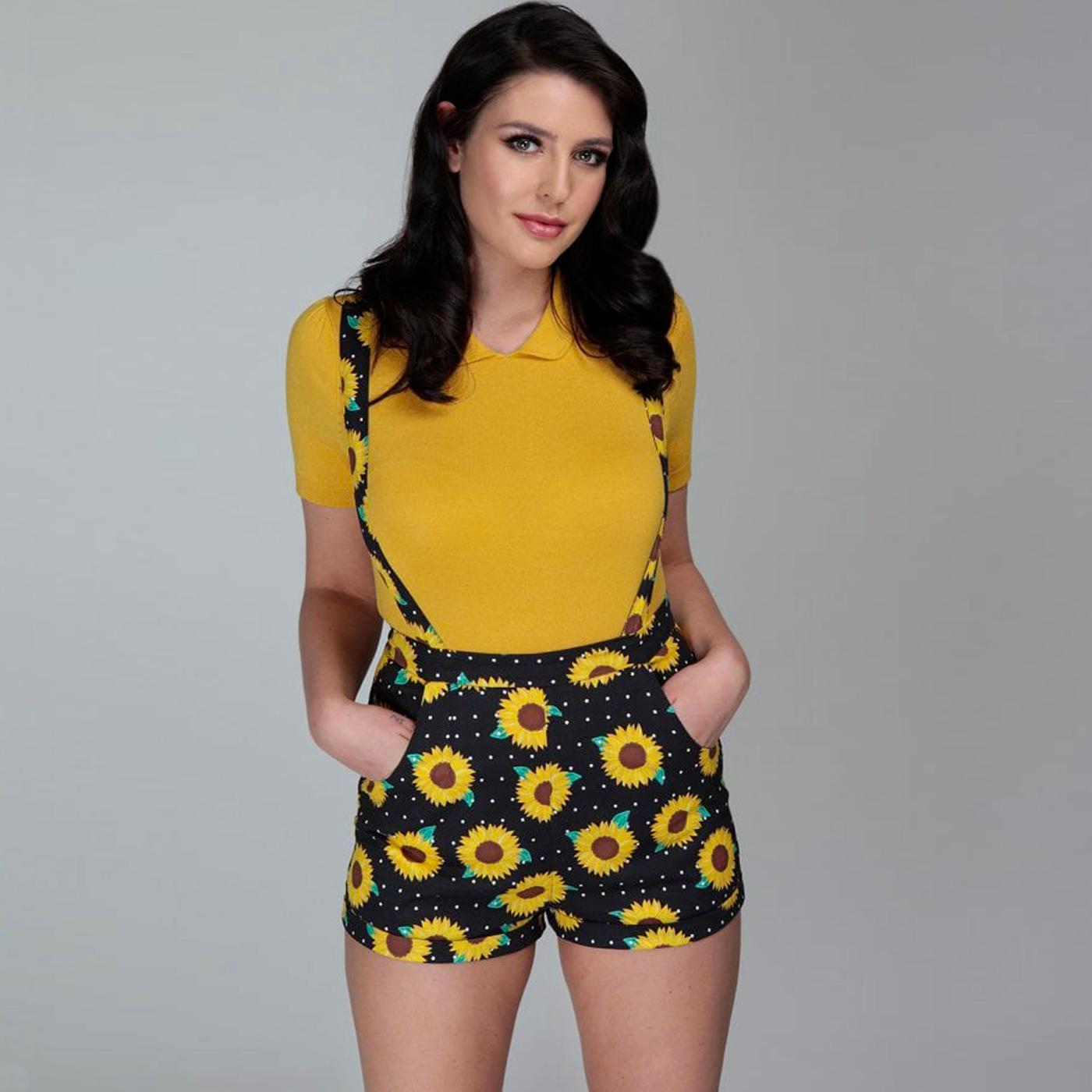 Kelsie COLLECTIF 50s Suspender Sunflower Shorts