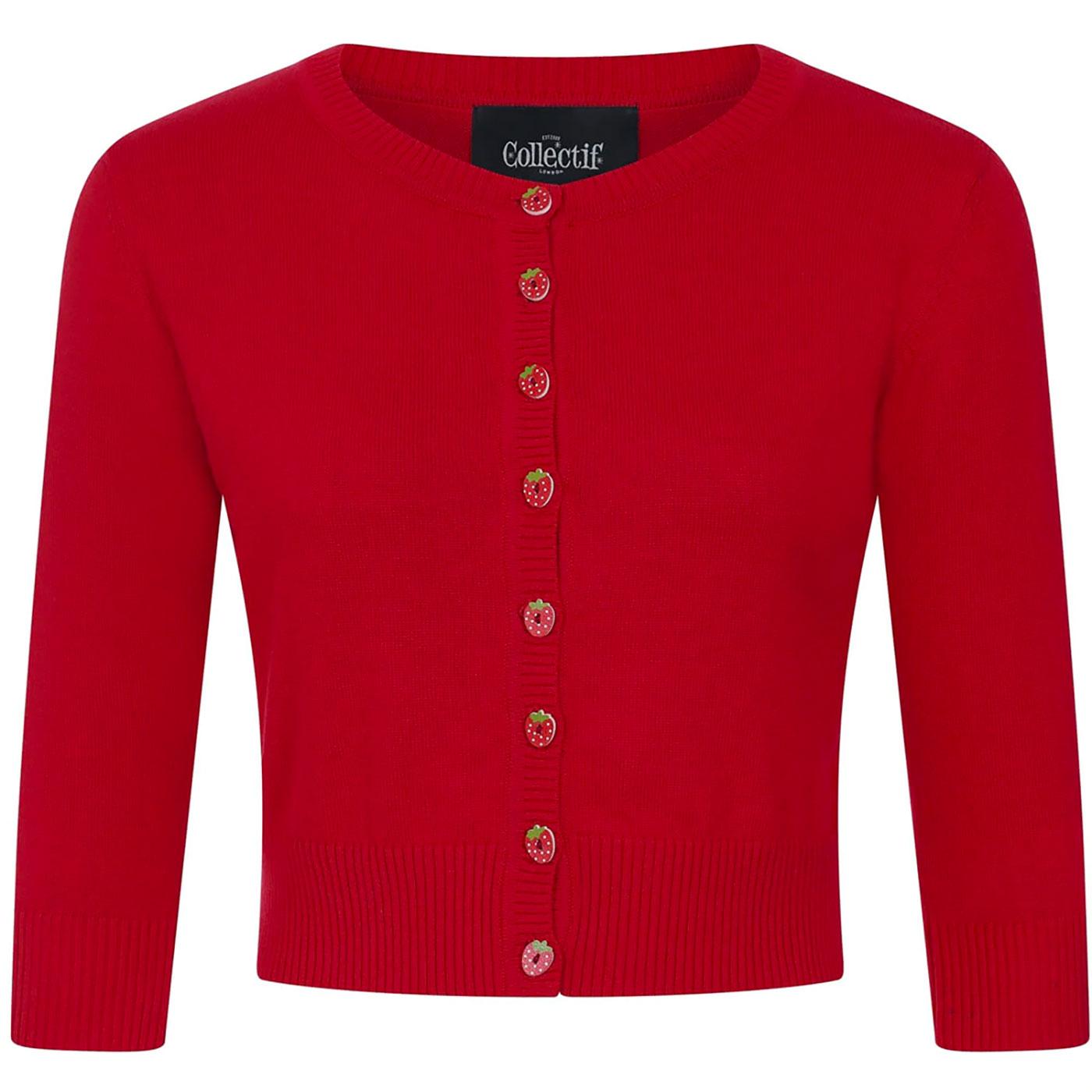 Lucy COLLECTIF Retro 1950s Strawberry Cardigan