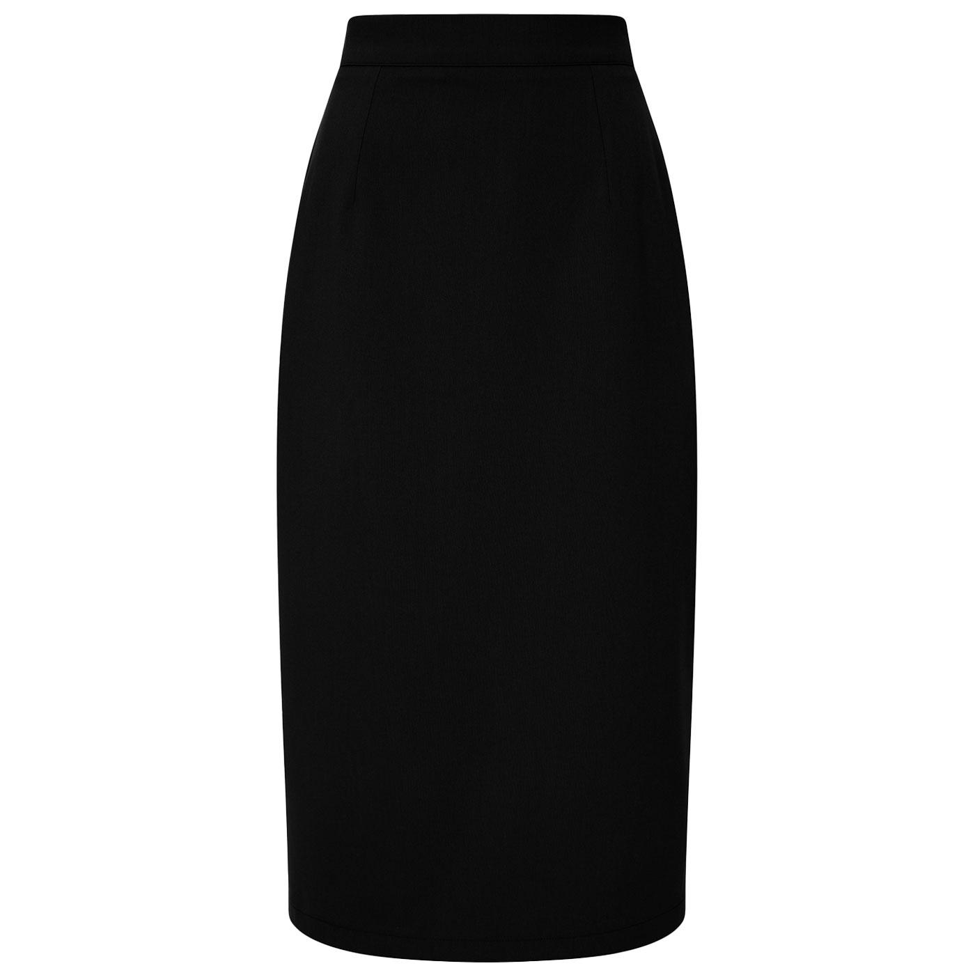 Collectif Posey 50s Vintage Pencil Skirt in Black