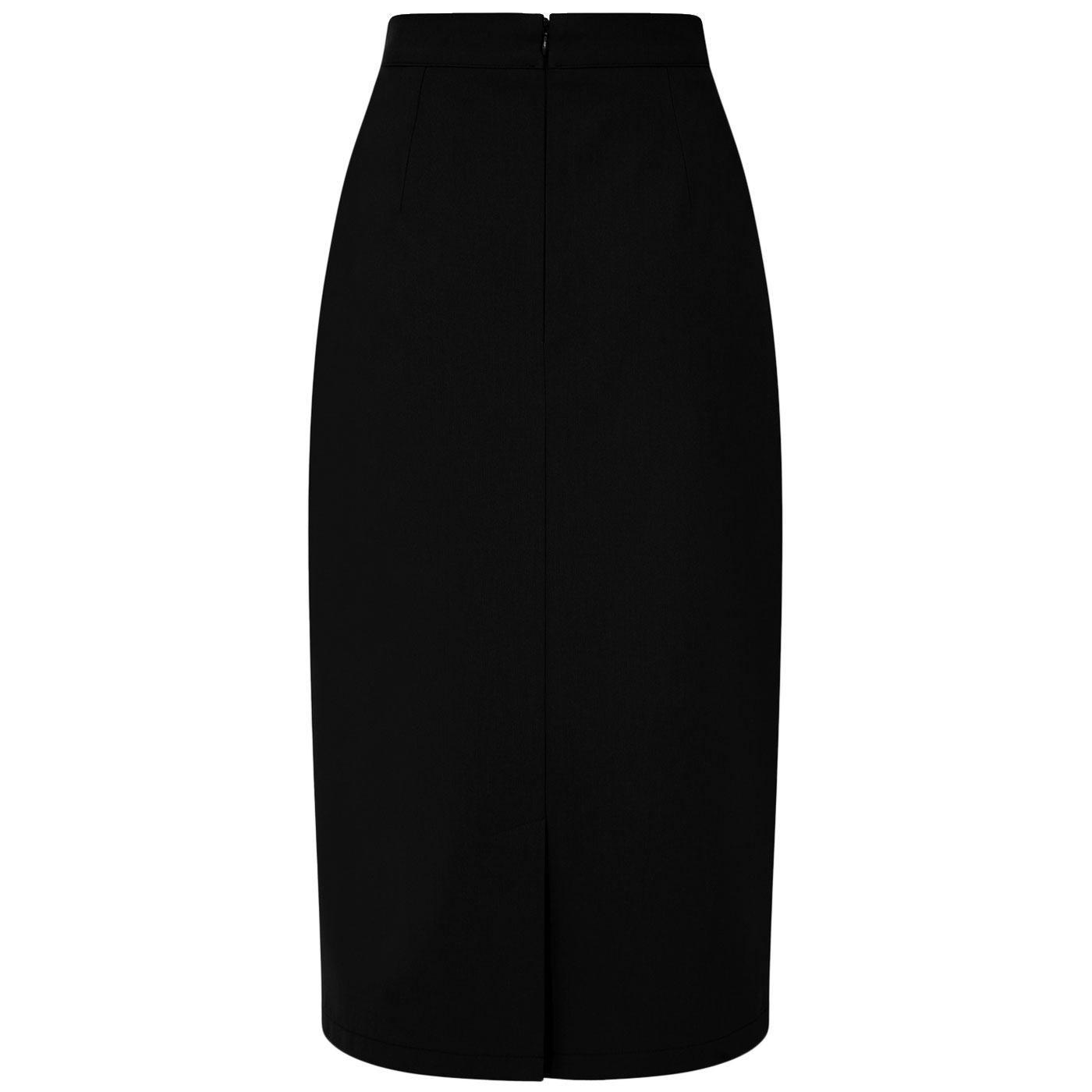 Collectif Posey 50s Vintage Pencil Skirt in Black