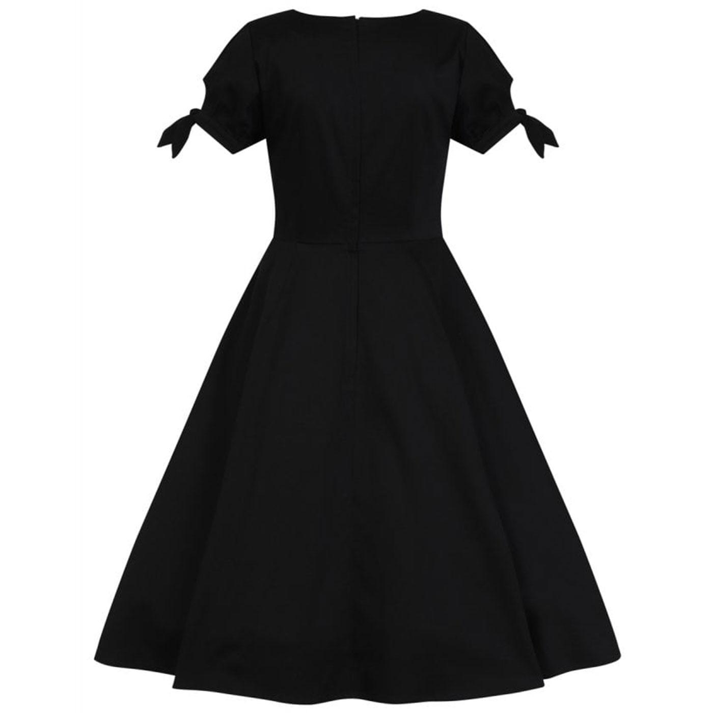 Stephanie COLLECTIF Retro 50s Cherry Swing Dress in Black